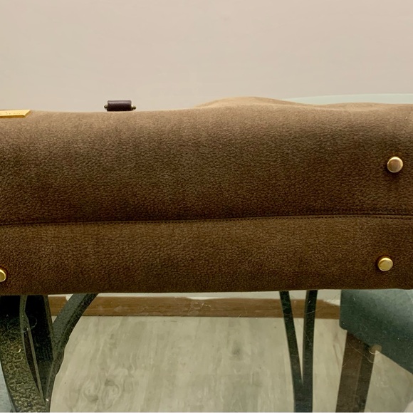 Pierre Cardin Elegant Brown suede Leather trim Handbag - Picture 7 of 9